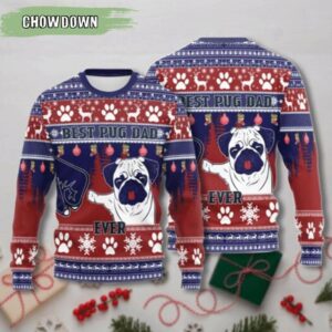 Graphic Dog Pug Funny Art Dog Christmas Ugly Sweater