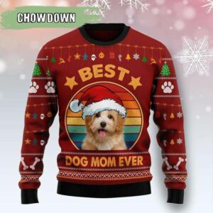Havanese Best Dog Mom Ever Dog Ugly Christmas Sweater