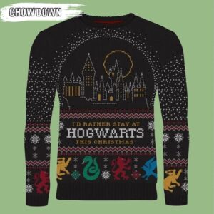 I’d Rather Stay At Hogwarts Harry Potter Ugly Christmas Sweater