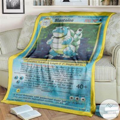 Pokemon Blastoise Pokemon Card Blanket