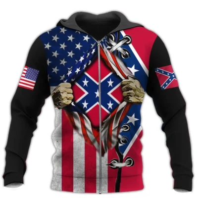 Rebel Confederate Flags 3D Hoodie