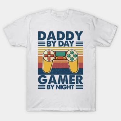 Stepdad By Day Gamer By Night Funny Step Dad Shirt