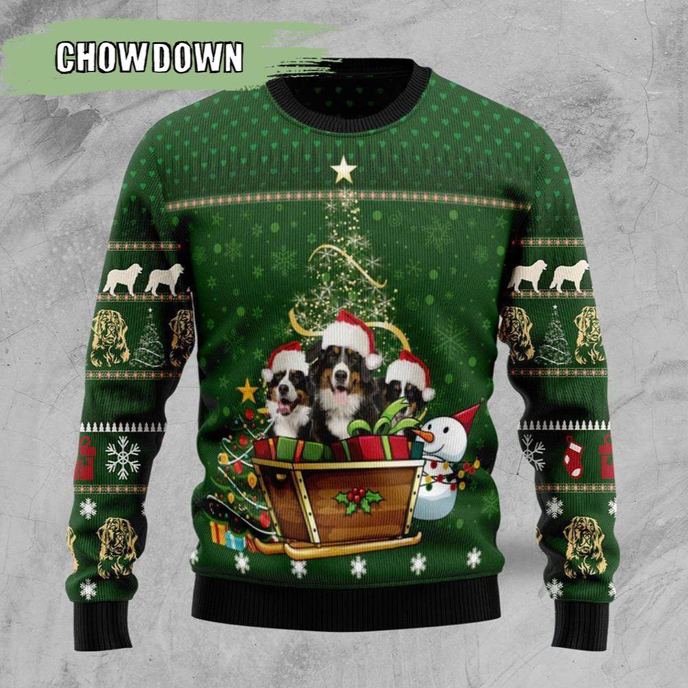 Bernese Mountain Dog Group Xmas Dog Ugly Christmas Sweater- Christmas Gifts 2023