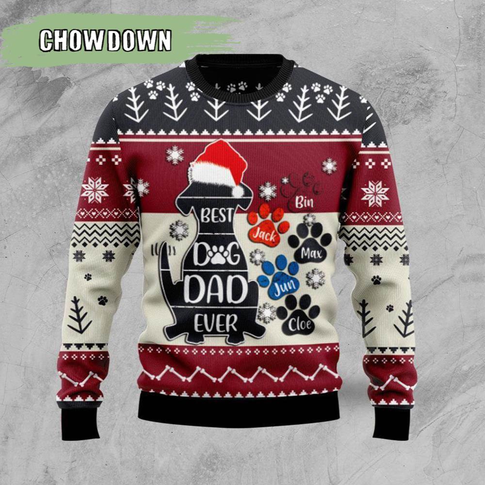 Best Dog Dad Ever Dog Ugly Christmas Sweater- Christmas Gifts 2023