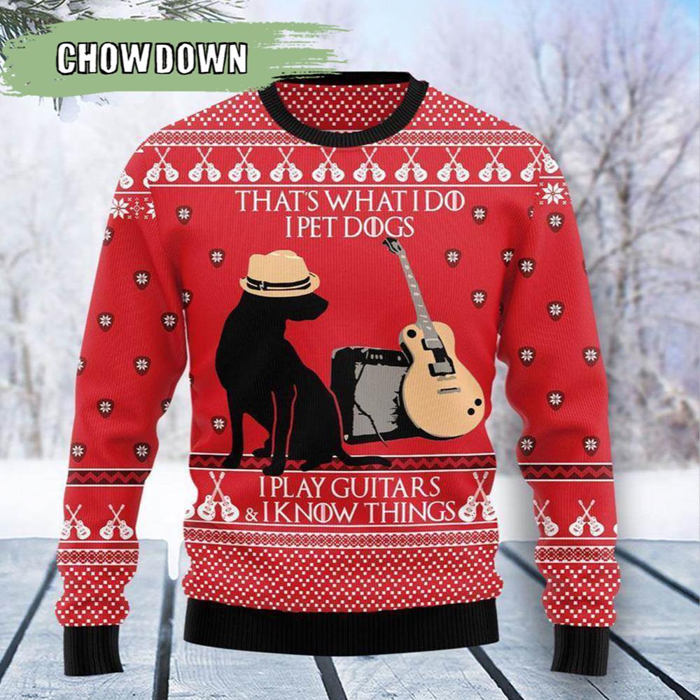 Dog Guitar Christmas Dog Ugly Christmas Sweater- Christmas Gifts 2023