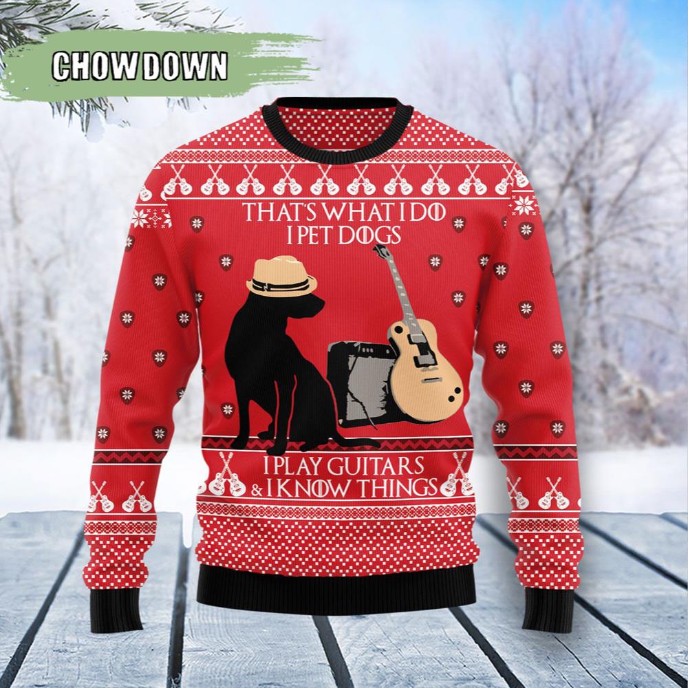 Dog Guitar That's What I Do Dog Ugly Christmas Sweater Gift For Christmas- Christmas Gifts 2023