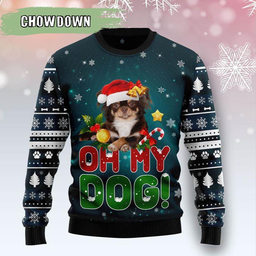 Dog Ugly Christmas Sweater Chihuahua Oh My Dog- Christmas Gifts 2023