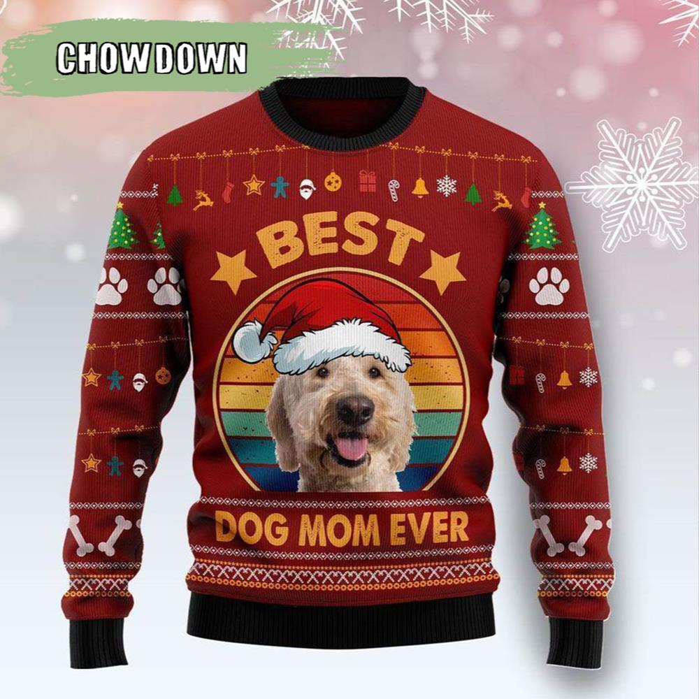 Goldendoodle Best Dog Mom Ever Dog Ugly Christmas Sweater- Christmas Gifts 2023