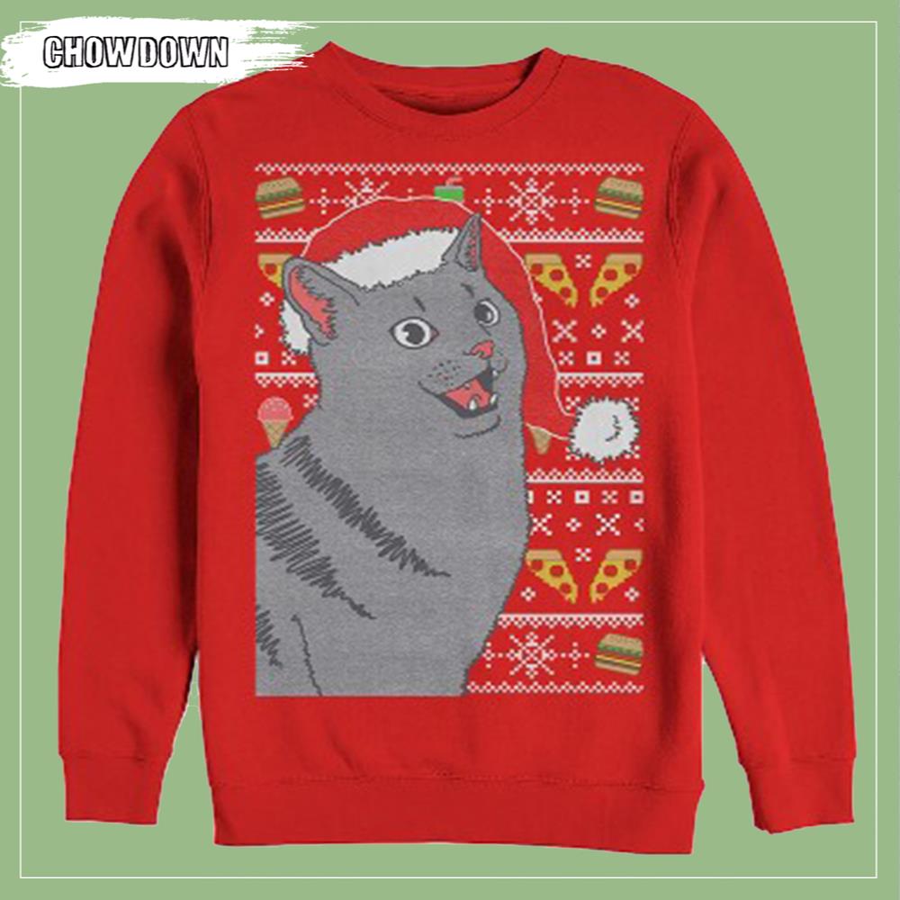 Grey Cat Happy Christmas Cat Ugly Christmas Sweater- Christmas Gifts 2023