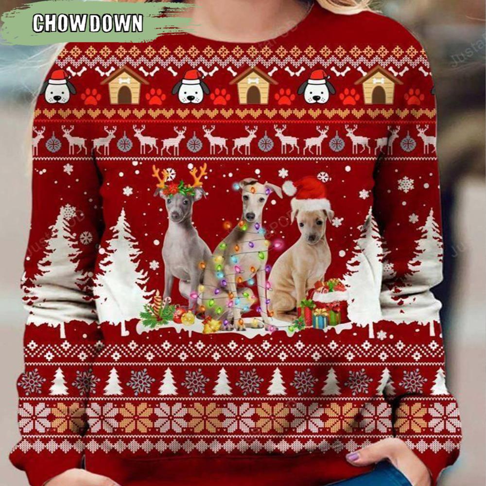 Greyhound Dog Ugly Christmas Sweater- Christmas Gifts 2023