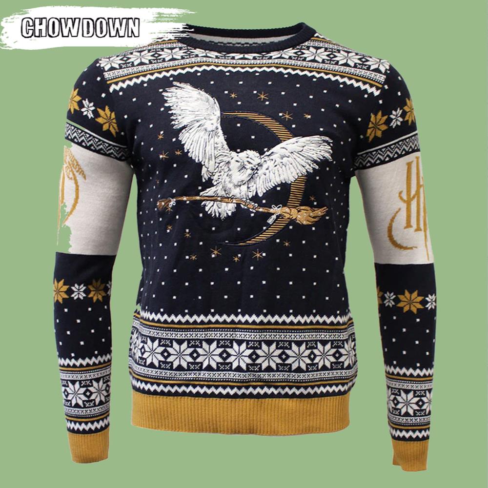 Harry Potter Hedwig Knitted Christmas Jumper Harry Potter Ugly Christmas Sweater- Christmas Gifts 2023