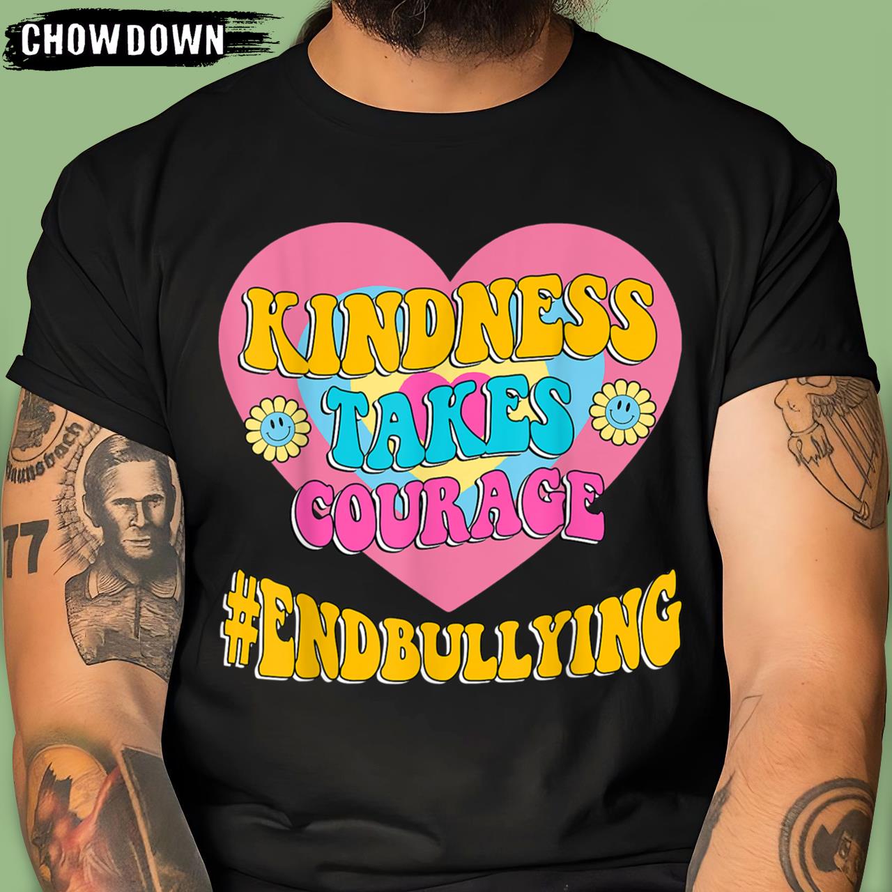 Hippie Kindness Take Courage Heart Be Kind End Bullying Stop Bullying Anti Bullying T-Shirt