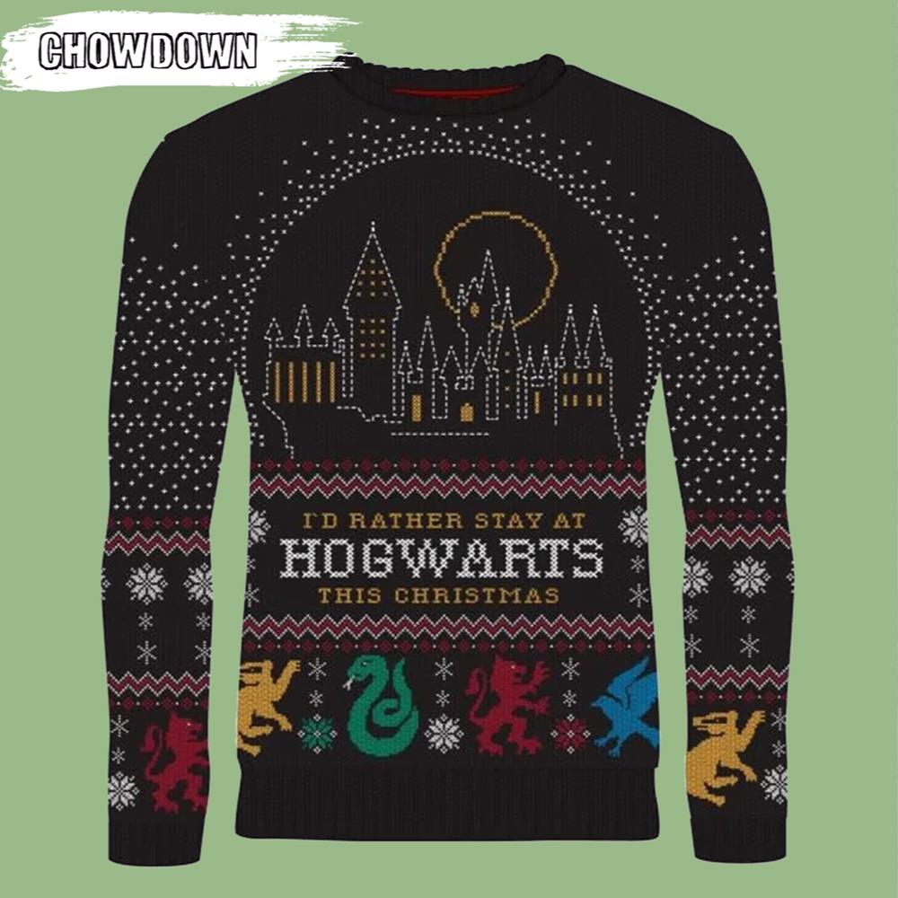 I'd Rather Stay At Hogwarts Harry Potter Ugly Christmas Sweater- Christmas Gifts 2023
