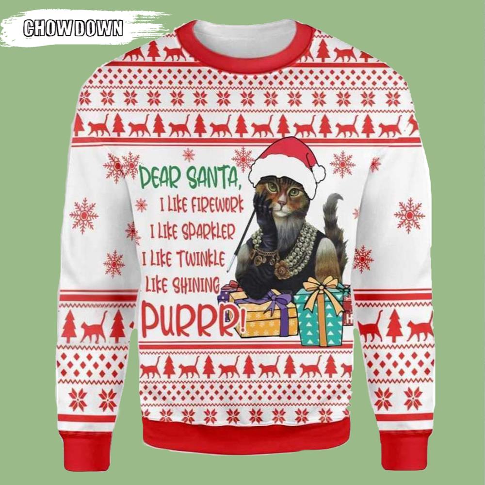 Like Santa Funny Cat Ugly Christmas Sweater- Christmas Gifts 2023