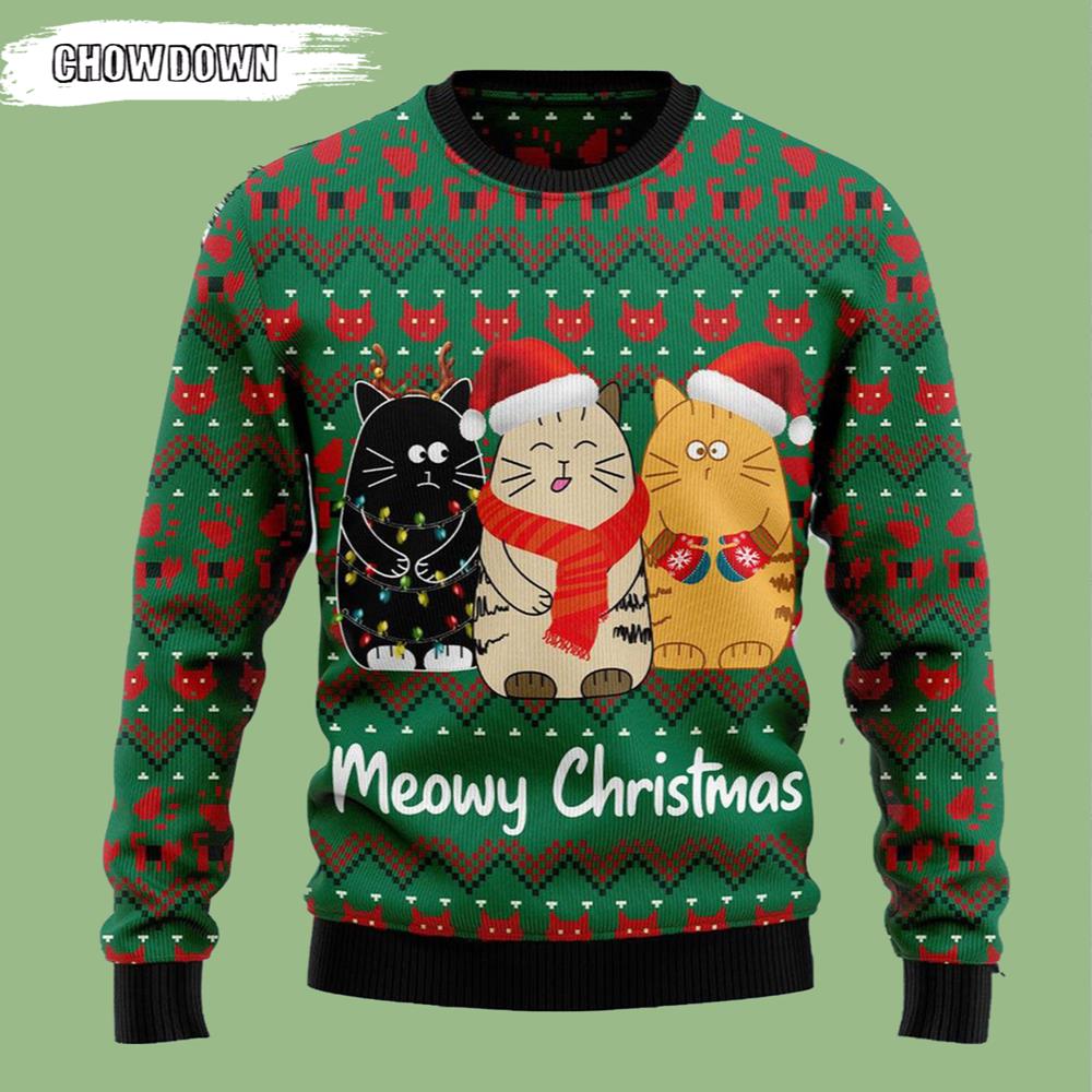 Lover Cat Meowy Ugly Christmas Sweater- Christmas Gifts 2023