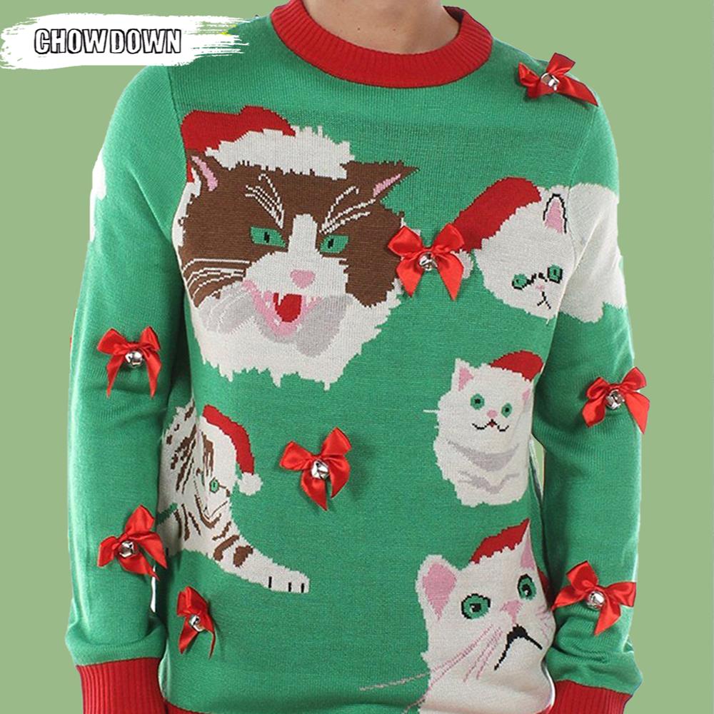 Men's Crazy Crazy Cat Ugly Christmas Sweater- Christmas Gifts 2023