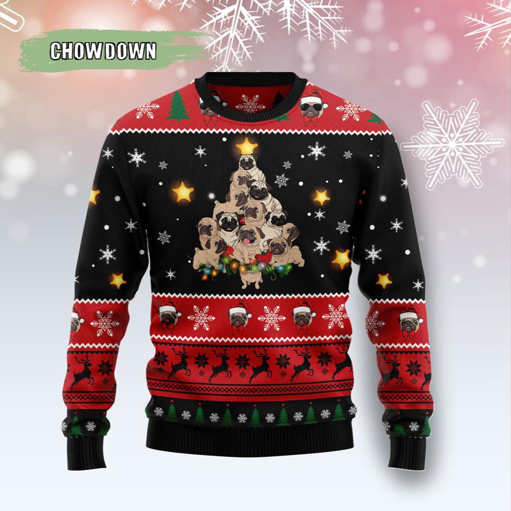 Pug Christmas Tree Dog Ugly Christmas Sweater Best Gift For Dog Lovers- Christmas Gifts 2023