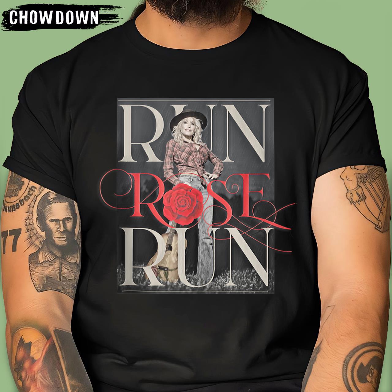 Run Rose Run Guitar Dolly Parton T Shirt