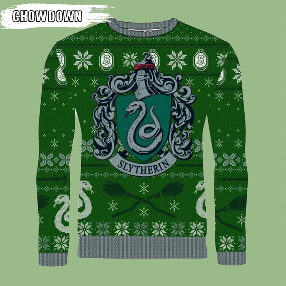 Slytherin Sleigh Bells Harry Potter Ugly Christmas Sweater- Christmas Gifts 2023
