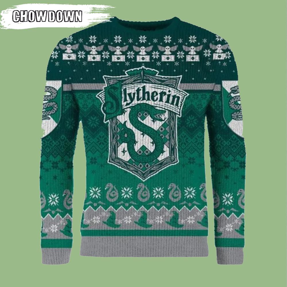 Slytherin Through The Snow Harry Potter Ugly Christmas Sweater- Christmas Gifts 2023