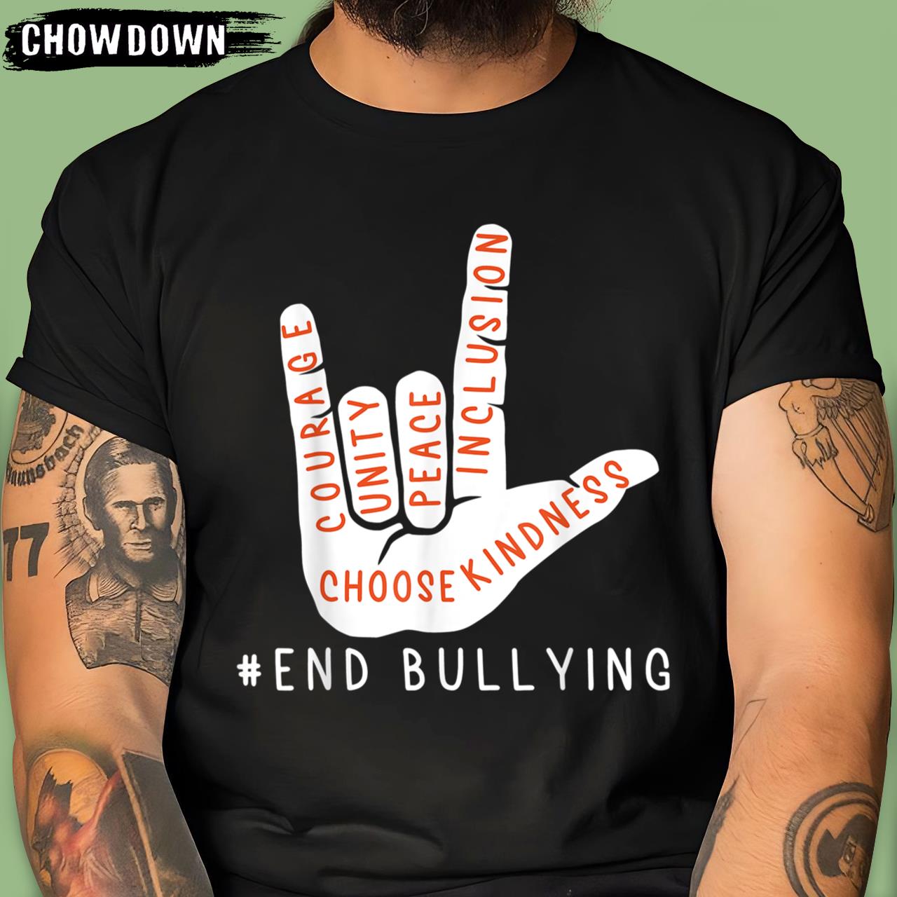 Unity Day Orange Kids Stop Bullying Love Sign Language Anti Bullying T-Shirt