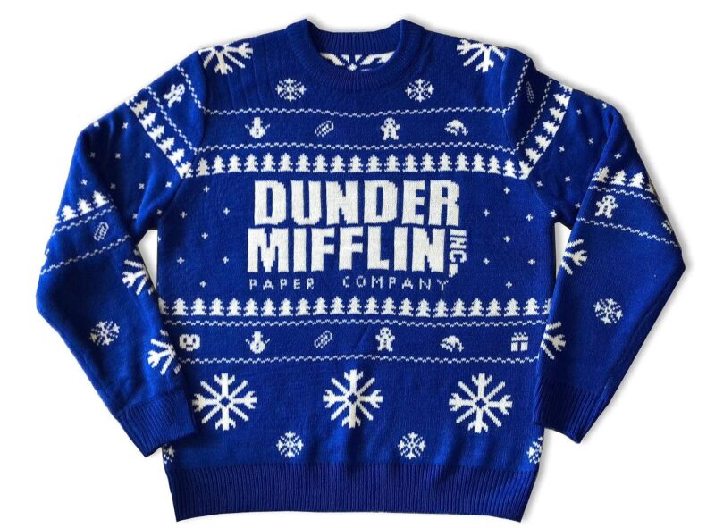 Dunder Mifflin Blue The Office Ugly Christmas Sweater