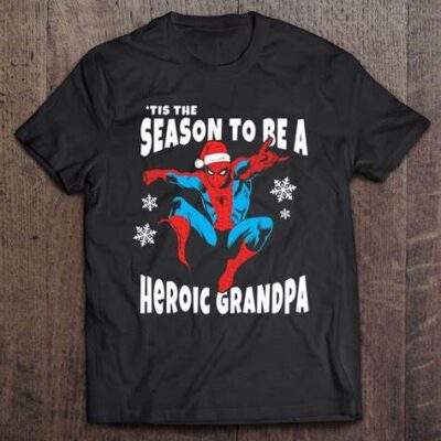 Marvel Spider Man Season To Be A Heroic Grandpa Spiderman Christmas T-Shirt