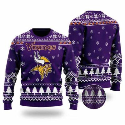Minnesota Vikings Ugly Christmas Sweater Football Team Logo Custom Name- Christmas Gifts 2023