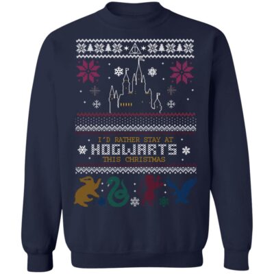 I'd Rather Stay At Hogwarts Harry Potter Ugly Christmas Sweater- Christmas Gifts 2023