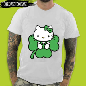 Cute Lucky Irish Hello Kitty Mens St Patricks Day T-Shirts
