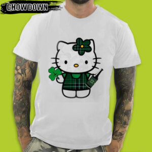 Lucky Hello Kitty Clover Mens St Patricks Day T-Shirts 