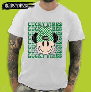 Lucky Vibes Smiley Mickey Mouse St. Patrick’s Day T-Shirt