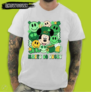 Mickey Mouse Smiley Face Happy Go Lucky Patrick’s Day T-Shirt
