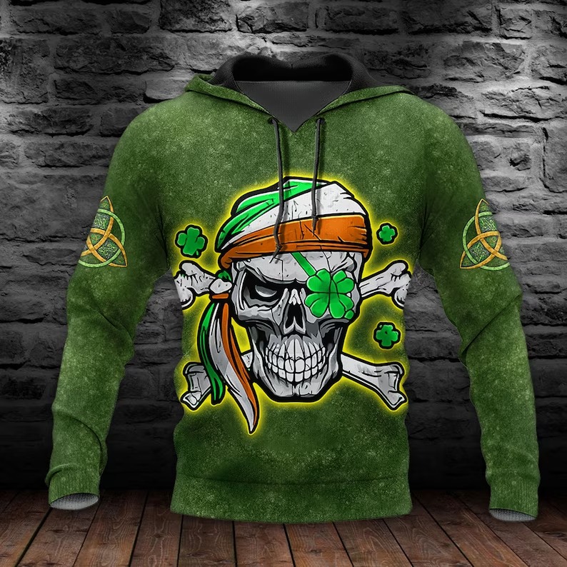 Irish Skullcap St Patrick Day 3D Hoodie