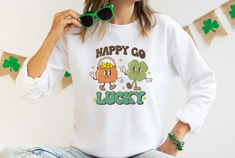 St. Patrick’s Day Retro Groovy Sweatshirt